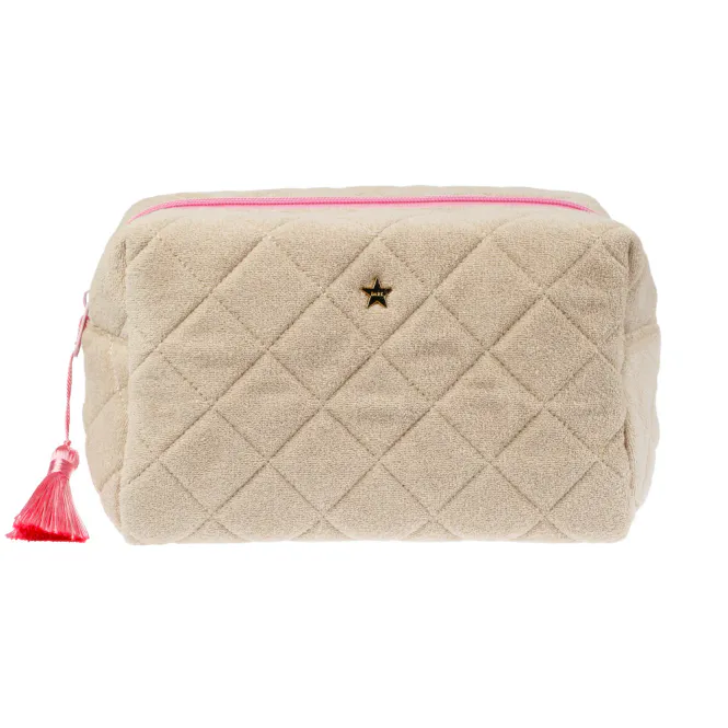 Hovedbilde TERRY QUILTED MAKE-UP POUCH LARGE SAND ...