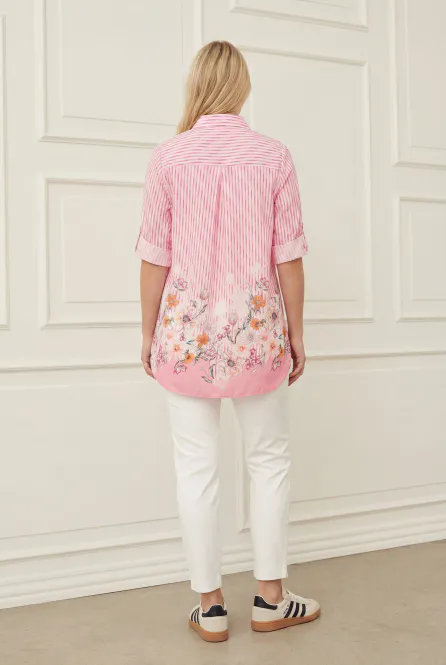 Hovedbilde ISAY - Mynte Tunic Dress - Pink Tone Borderprint