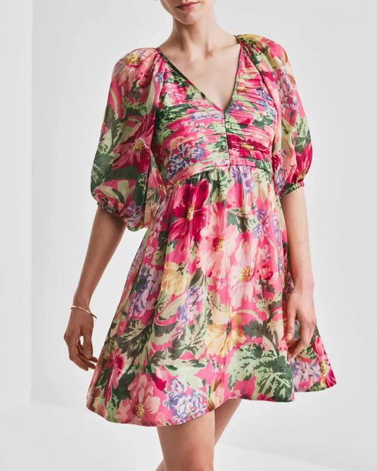 Hovedbilde BYTIMO - CUPRO MINI DRESS - PINK BLOSSOMS 