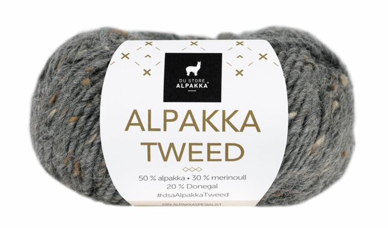 Alpakka Tweed - 102 Mørk grå