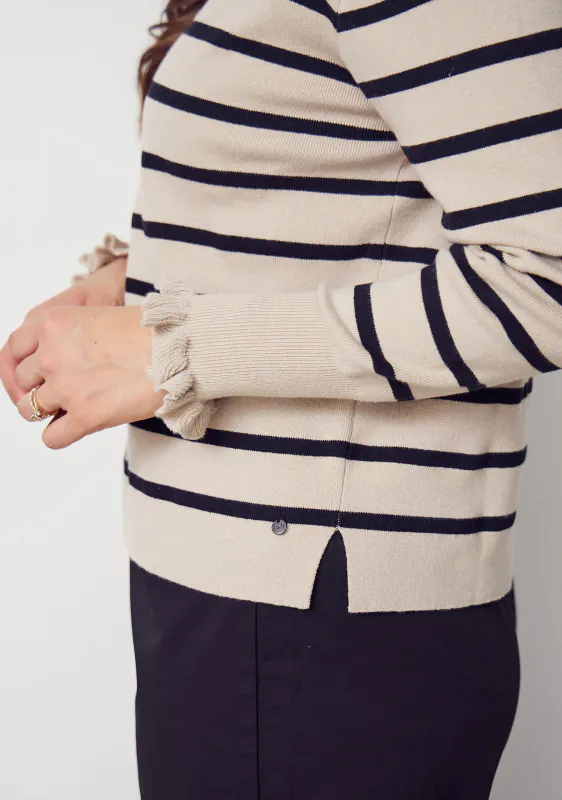Isay - Frigga Stripe Pullover - Golden w/black