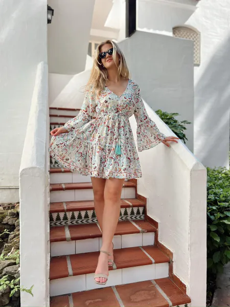Hovedbilde  Rah Oslo - Anna Short Dress - Mint Paisley