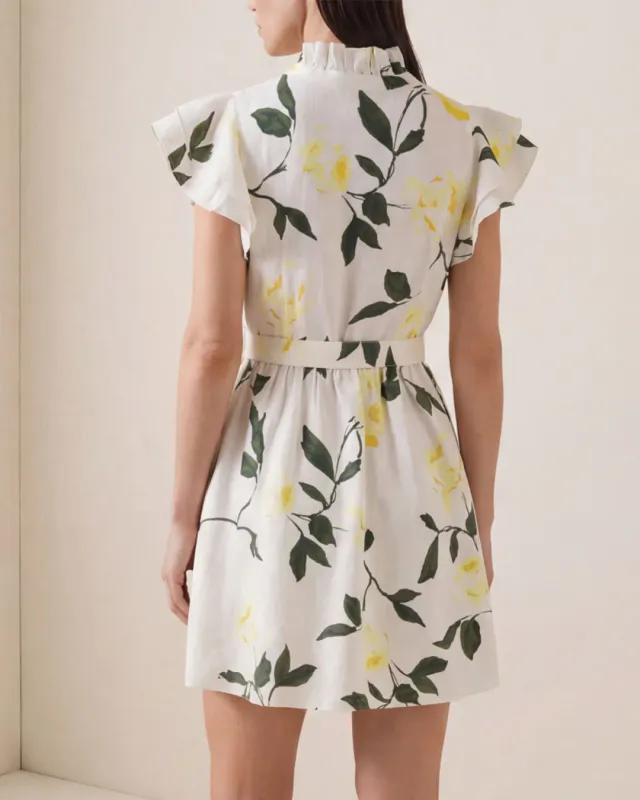BYTIMO - Linen Ruffle Dress - Sunlight 