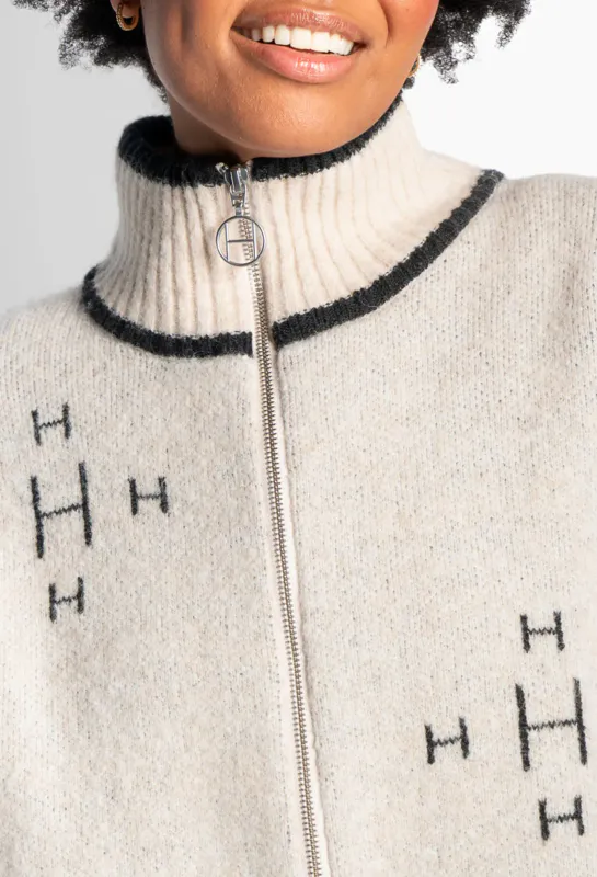 HÉST - Iben Zip Jacket - Light Beige Melange 