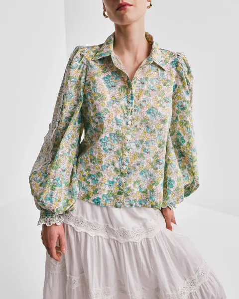 Hovedbilde ByTiMo - Cotton Slub Shirt Anemone Fields 