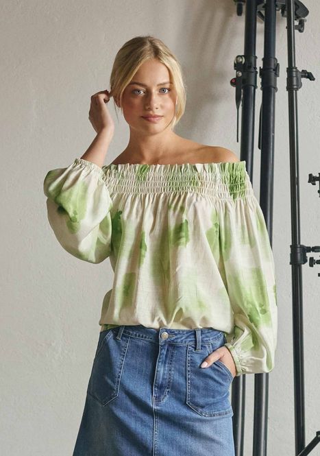 Hovedbilde ISAY - Ane Stretch Blouse - Green Watercolor