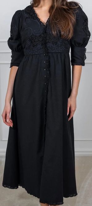 Hovedbilde BYTIMO - Linen Button Down Dress - Black