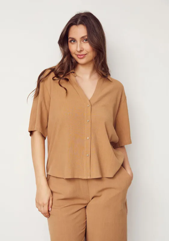 Isay - Pearl s/s Shirt - Luxury Camel