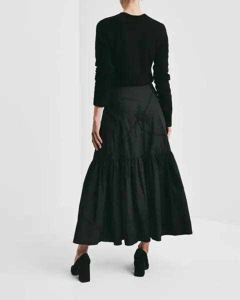 Hovedbilde BYTIMO - EMBROIDERY POPLIN SKIRT - BLACK