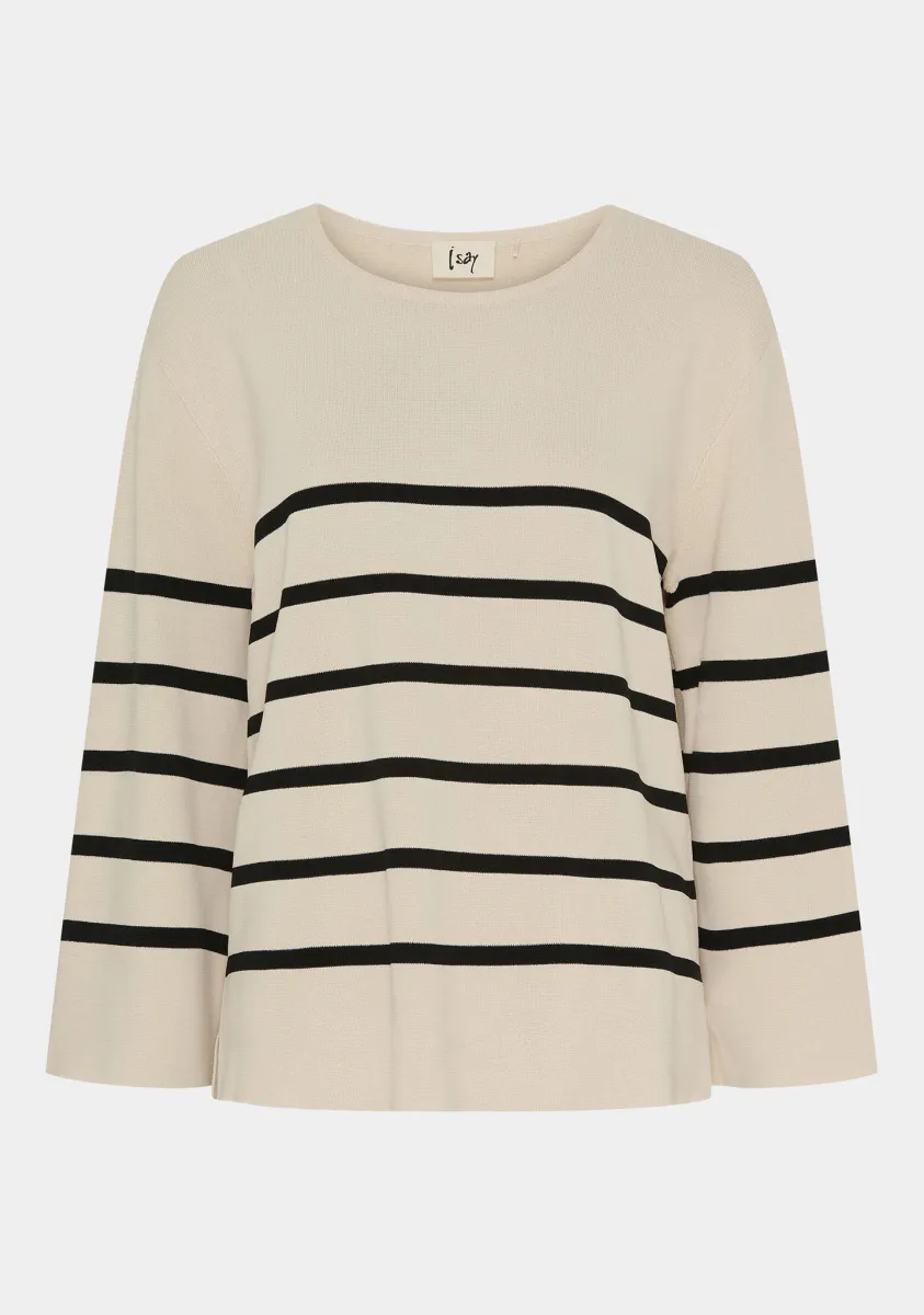ISAY - Jena s/s Knit - Sand w/Black