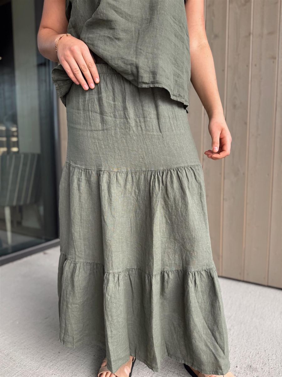 Rah Oslo - Amara Long Skirt - Army