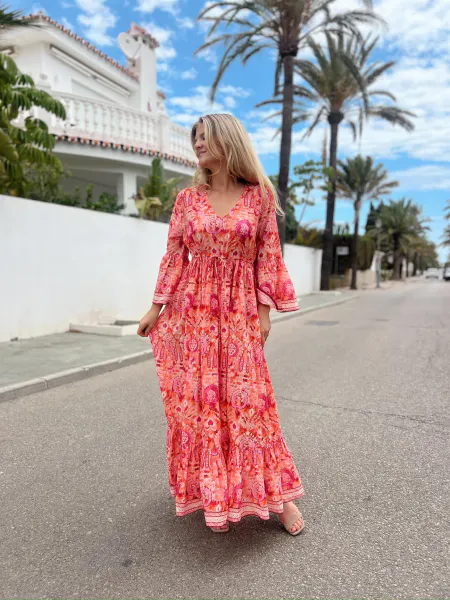 Hovedbilde Rah Oslo - Maria Dress - Orange Ikat