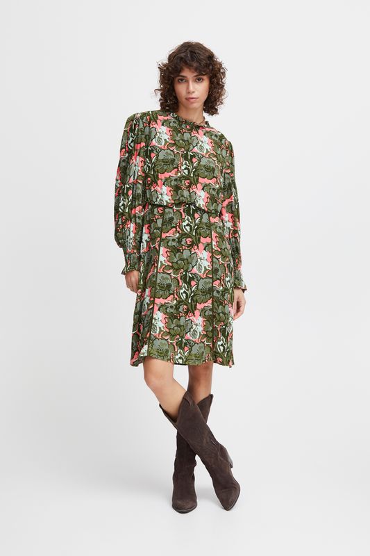 Irfarrow dress - olive branch big flowers