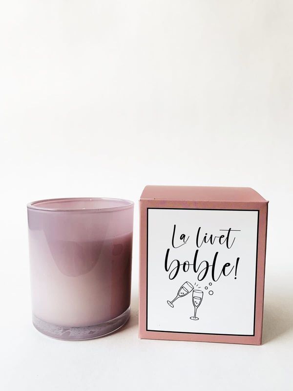  Duftlys i Gaveeske 8x9cm -  «La Livet Boble»